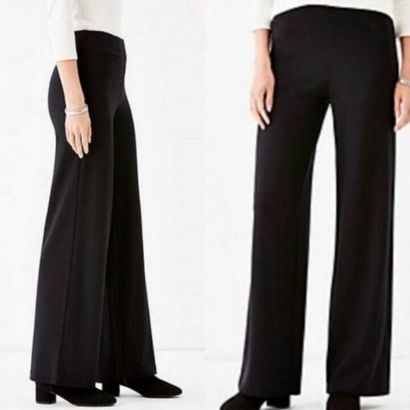 J. Jill Pants - J. Jill Ponte Full Leg Knit Pants Wide Leg Black L